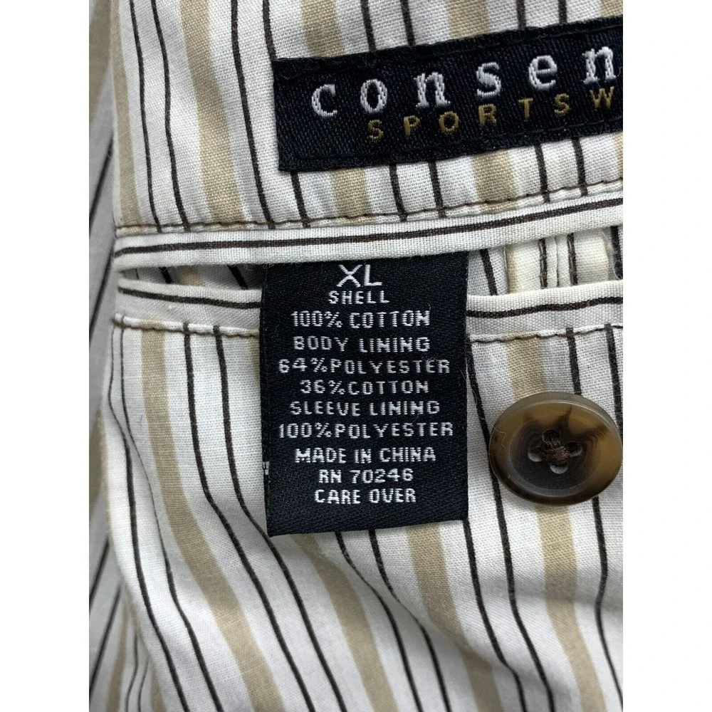 Consensus Sportswear Blazer Mens Size X-Large Brown Corduroy Two Button Notch